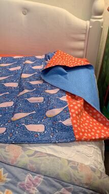 Handmade Standard Set of Pillowcases, Whales in the Deep Blue Sea